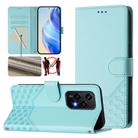 For Honor 200 Lite 5G Global Honeycomb Embossing RFID Leather Phone Case(Mint Green) - 1