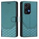 For Honor 200 Lite 5G Global Honeycomb Embossing RFID Leather Phone Case(Peacock Green) - 2