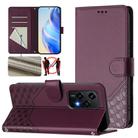 For Honor 200 Lite 5G Global Honeycomb Embossing RFID Leather Phone Case(Violet) - 1