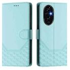 For Honor 200 Pro Honeycomb Embossing RFID Leather Phone Case(Mint Green) - 2