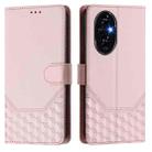 For Honor 200 Pro Honeycomb Embossing RFID Leather Phone Case(Pink) - 2