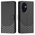 For Honor 200 Pro Honeycomb Embossing RFID Leather Phone Case(Black) - 2