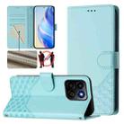 For Honor 200 Smart 5G Honeycomb Embossing RFID Leather Phone Case(Mint Green) - 1