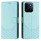 For Honor 200 Smart 5G Honeycomb Embossing RFID Leather Phone Case(Mint Green) - 2