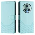 For Honor Magic5 Pro Honeycomb Embossing RFID Leather Phone Case(Mint Green) - 2