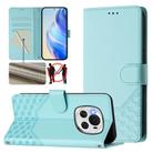 For Honor Magic6 5G Honeycomb Embossing RFID Leather Phone Case(Mint Green) - 1