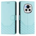 For Honor Magic6 5G Honeycomb Embossing RFID Leather Phone Case(Mint Green) - 2