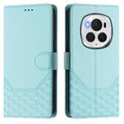 For Honor Magic6 Pro 5G Honeycomb Embossing RFID Leather Phone Case(Mint Green) - 2