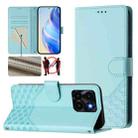 For Honor X6a 4G Honeycomb Embossing RFID Leather Phone Case(Mint Green) - 1