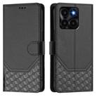 For Honor X6a 4G Honeycomb Embossing RFID Leather Phone Case(Black) - 2