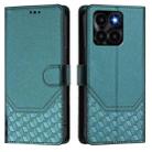 For Honor X6a 4G Honeycomb Embossing RFID Leather Phone Case(Peacock Green) - 2