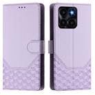 For Honor X6a 4G Honeycomb Embossing RFID Leather Phone Case(Light Purple) - 2