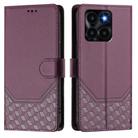 For Honor X6a 4G Honeycomb Embossing RFID Leather Phone Case(Violet) - 2