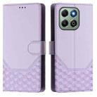 For Honor X6b Honeycomb Embossing RFID Leather Phone Case(Light Purple) - 2