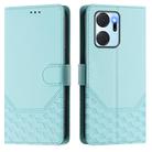 For Honor X7a 4G / Play 7T 5G Honeycomb Embossing RFID Leather Phone Case(Mint Green) - 2