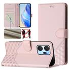 For Honor X7a 4G / Play 7T 5G Honeycomb Embossing RFID Leather Phone Case(Pink) - 1