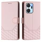 For Honor X7a 4G / Play 7T 5G Honeycomb Embossing RFID Leather Phone Case(Pink) - 2