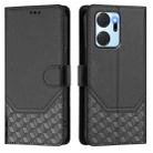 For Honor X7a 4G / Play 7T 5G Honeycomb Embossing RFID Leather Phone Case(Black) - 2