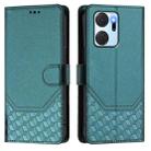 For Honor X7a 4G / Play 7T 5G Honeycomb Embossing RFID Leather Phone Case(Peacock Green) - 2