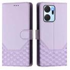 For Honor X7a 4G / Play 7T 5G Honeycomb Embossing RFID Leather Phone Case(Light Purple) - 2