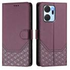 For Honor X7a 4G / Play 7T 5G Honeycomb Embossing RFID Leather Phone Case(Violet) - 2