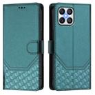 For Honor X8 4G / X30i 5G / Play 6T Pro 5G Honeycomb Embossing RFID Leather Phone Case(Peacock Green) - 2