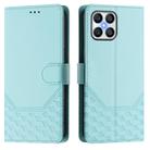 For Honor 70 Lite 5G Honeycomb Embossing RFID Leather Phone Case(Mint Green) - 2