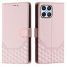 For Honor 70 Lite 5G Honeycomb Embossing RFID Leather Phone Case(Pink) - 2