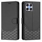 For Honor 70 Lite 5G Honeycomb Embossing RFID Leather Phone Case(Black) - 2