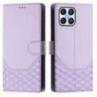 For Honor 70 Lite 5G Honeycomb Embossing RFID Leather Phone Case(Light Purple) - 2