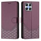 For Honor 70 Lite 5G Honeycomb Embossing RFID Leather Phone Case(Violet) - 2