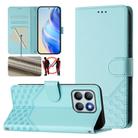 For Honor X8b 4G Honeycomb Embossing RFID Leather Phone Case(Mint Green) - 1