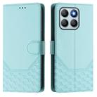 For Honor X8b 4G Honeycomb Embossing RFID Leather Phone Case(Mint Green) - 2