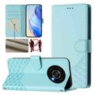 For Honor X30 5G / X9 5G / 4G Honeycomb Embossing RFID Leather Phone Case(Mint Green) - 1