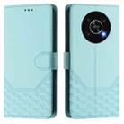 For Honor X30 5G / X9 5G / 4G Honeycomb Embossing RFID Leather Phone Case(Mint Green) - 2