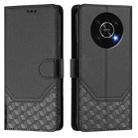 For Honor X30 5G / X9 5G / 4G Honeycomb Embossing RFID Leather Phone Case(Black) - 2