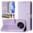 For Honor X30 5G / X9 5G / 4G Honeycomb Embossing RFID Leather Phone Case(Light Purple) - 1