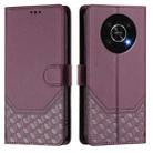 For Honor X30 5G / X9 5G / 4G Honeycomb Embossing RFID Leather Phone Case(Violet) - 2