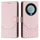 For Honor X40 5G / X9a 5G / Magic5 Lite Honeycomb Embossing RFID Leather Phone Case(Pink) - 2