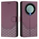 For Honor X40 5G / X9a 5G / Magic5 Lite Honeycomb Embossing RFID Leather Phone Case(Violet) - 2