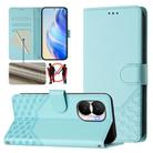 For Honor X40i 5G Honeycomb Embossing RFID Leather Phone Case(Mint Green) - 1