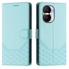 For Honor X40i 5G Honeycomb Embossing RFID Leather Phone Case(Mint Green) - 2