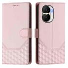 For Honor X40i 5G Honeycomb Embossing RFID Leather Phone Case(Pink) - 2