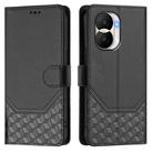 For Honor X40i 5G Honeycomb Embossing RFID Leather Phone Case(Black) - 2