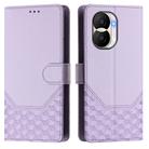 For Honor X40i 5G Honeycomb Embossing RFID Leather Phone Case(Light Purple) - 2