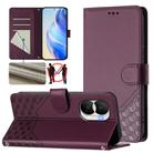 For Honor X40i 5G Honeycomb Embossing RFID Leather Phone Case(Violet) - 1