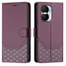 For Honor X40i 5G Honeycomb Embossing RFID Leather Phone Case(Violet) - 2