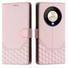 For Honor X9b 5G / Magic6 Lite 5G Honeycomb Embossing RFID Leather Phone Case(Pink) - 2