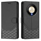 For Honor X9b 5G / Magic6 Lite 5G Honeycomb Embossing RFID Leather Phone Case(Black) - 2