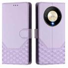 For Honor X9b 5G / Magic6 Lite 5G Honeycomb Embossing RFID Leather Phone Case(Light Purple) - 2